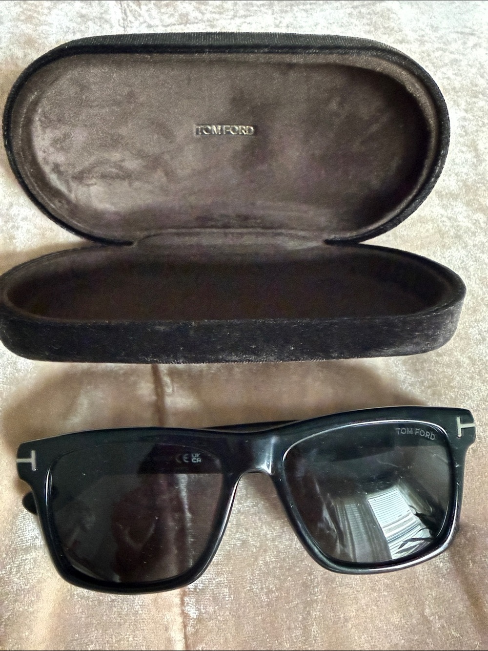 Tom Ford Black Unisex Sunglasses with Black Case